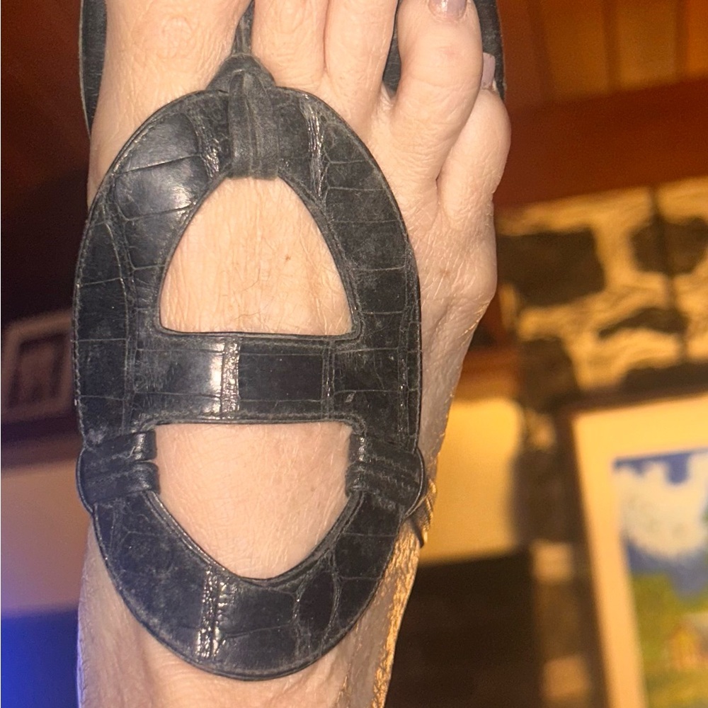 Hermes Black Sandals Luxurious Leather Design